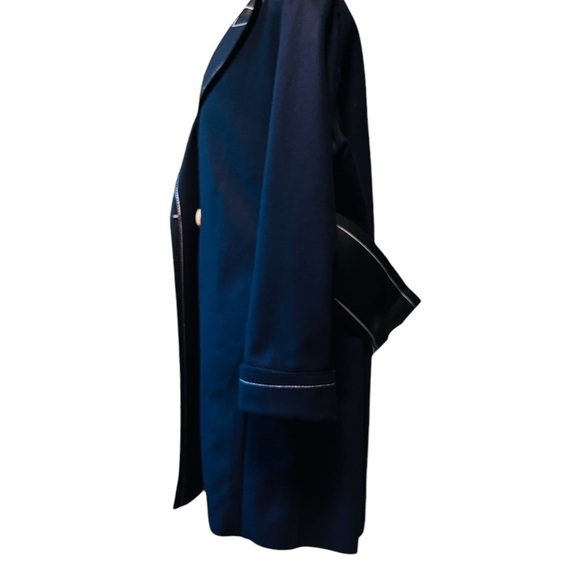EDUN WOMEN’S NAVY WOOL MID LENGTH COAT SIZE MEDIUM - Picture 3 of 15